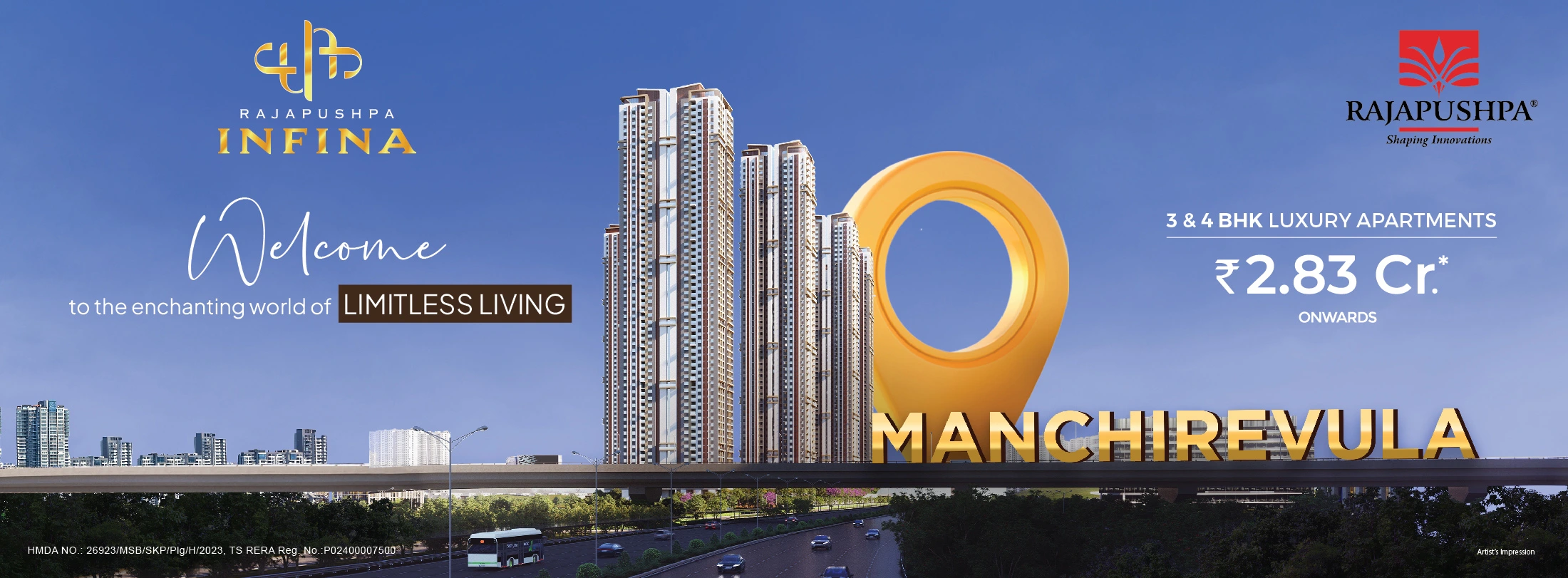 Rajapushpa Infina at Mancherevula - 3 & 4 BHK Apartments